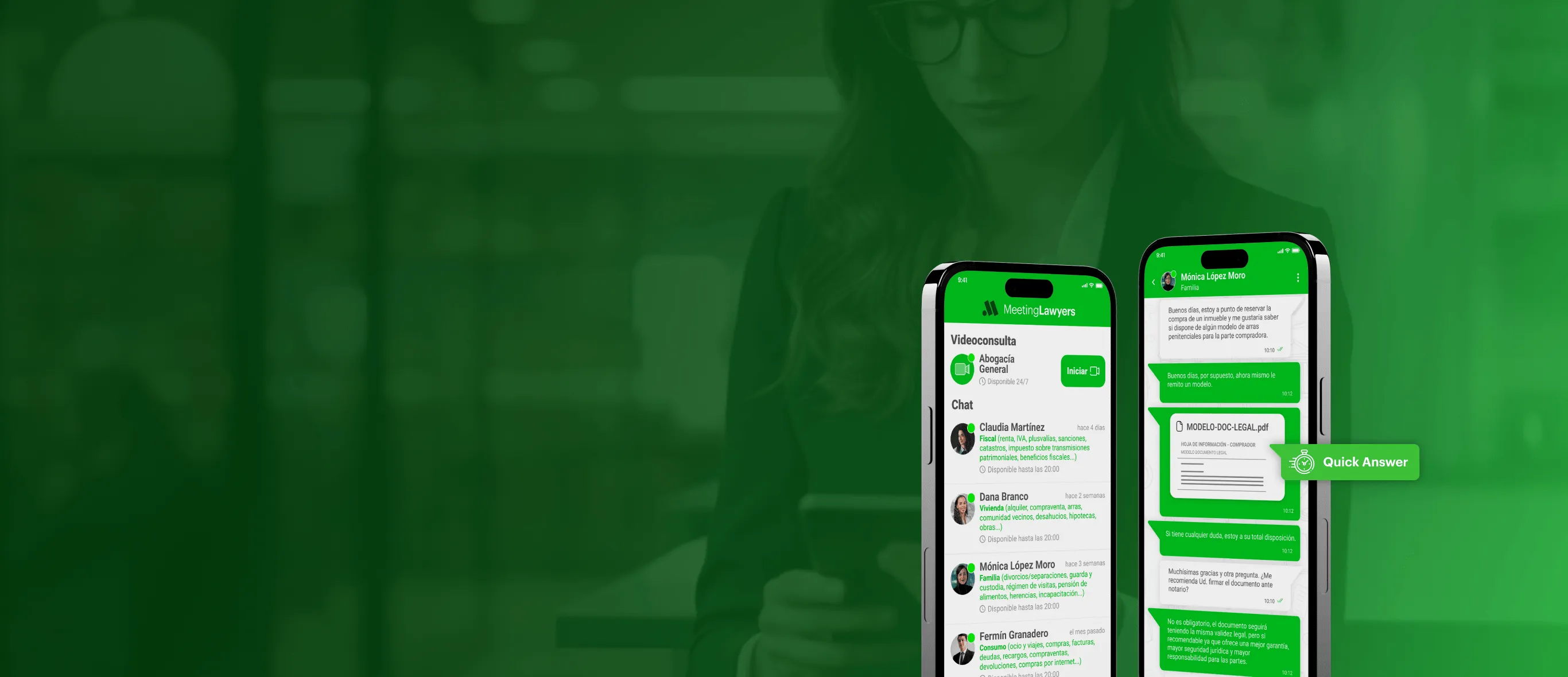 Die MeetingLawyers-App mit Rechts-Chat und Videoberatung