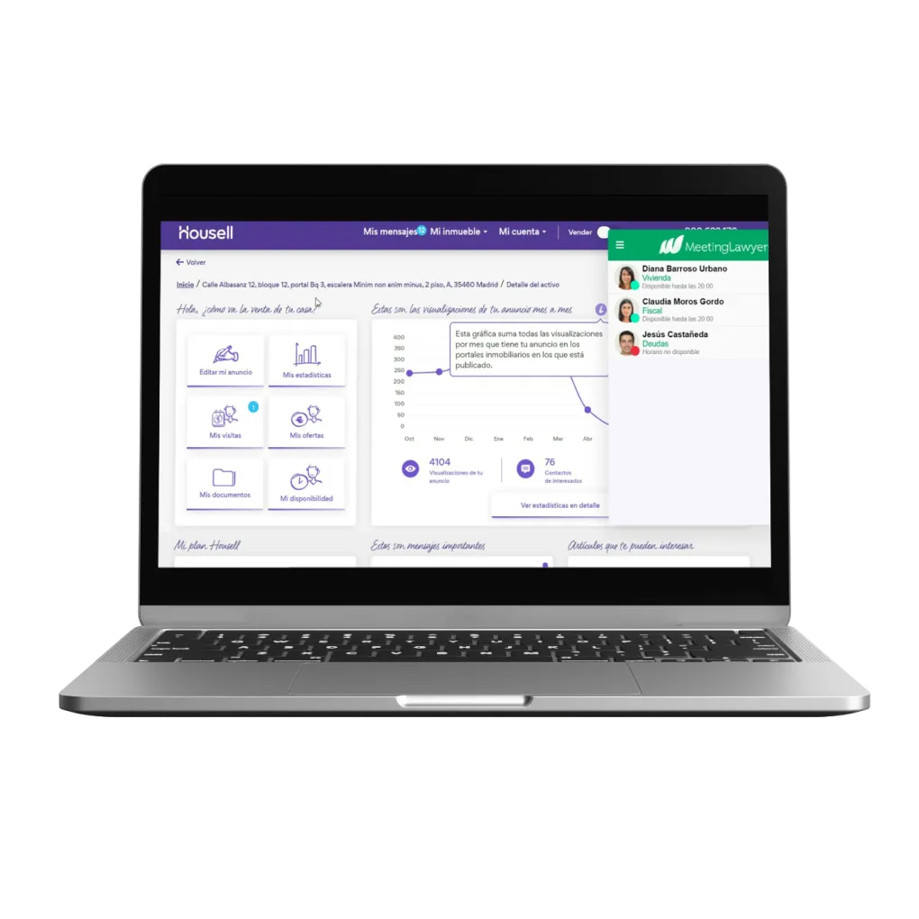 MeetingLawyers-Widget eingebettet in eine Webseite